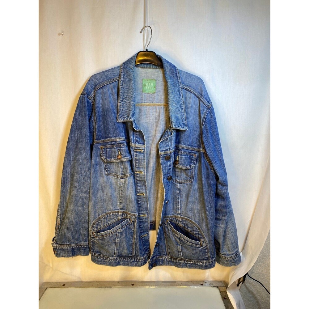 Old Navy Women’s Plus Size Classic Jean Jacket, solid Denim button up casual